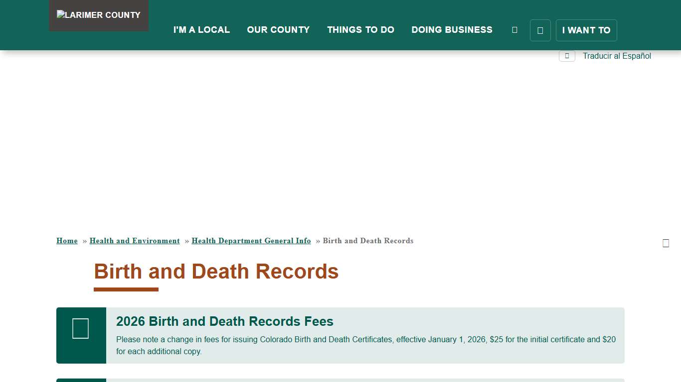 Birth and Death Records | Larimer County